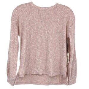 T & B Girls L (10/12) Pink Waffle Knit Long Sleeve Shirt